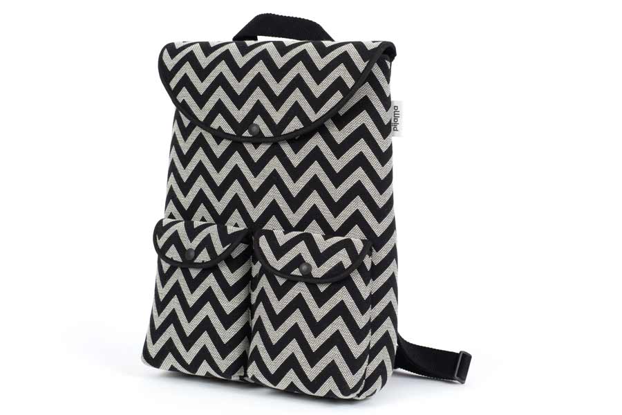 Pocket Backpack Zigzag Black