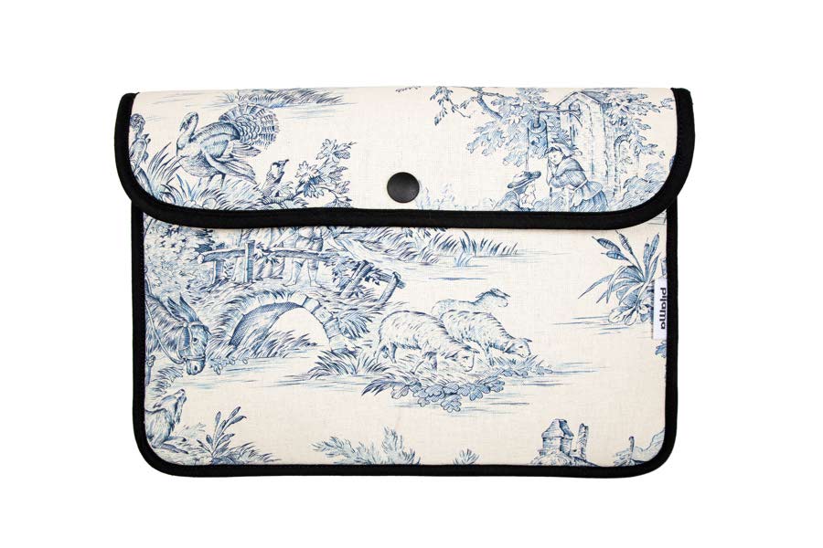 iPad flap case / Pochette L Toile de Jouy Blue