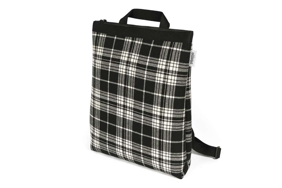 Minimal Backpack Tartan Black
